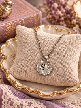 Plunder Silver Initial Pendant Necklace